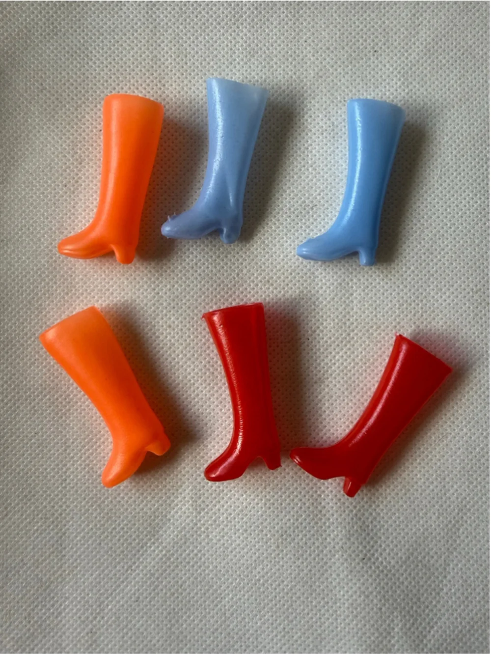 Vintage Barbie & Friends - clone - 3 pairs of Tall Knee High Boots Red Orange Bl